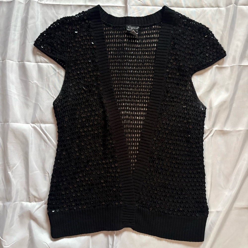 Black Sequin Women's Cardigan